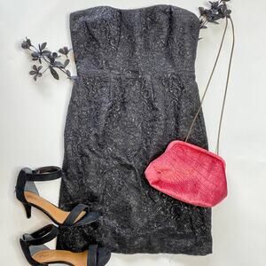 J. Crew black lace strapless dress